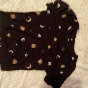 Never worn black star moon and ying yang top